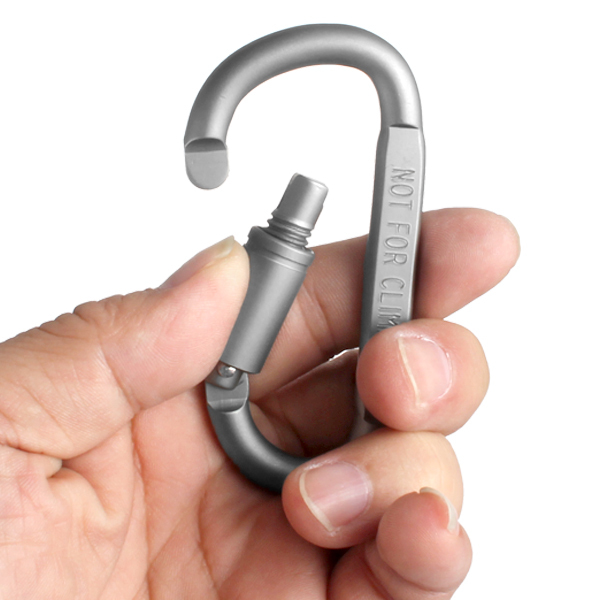 3pcs! hard aluminum alloy outdoor d buckle hanging buckle with screw lock for bag key ring kettle tents