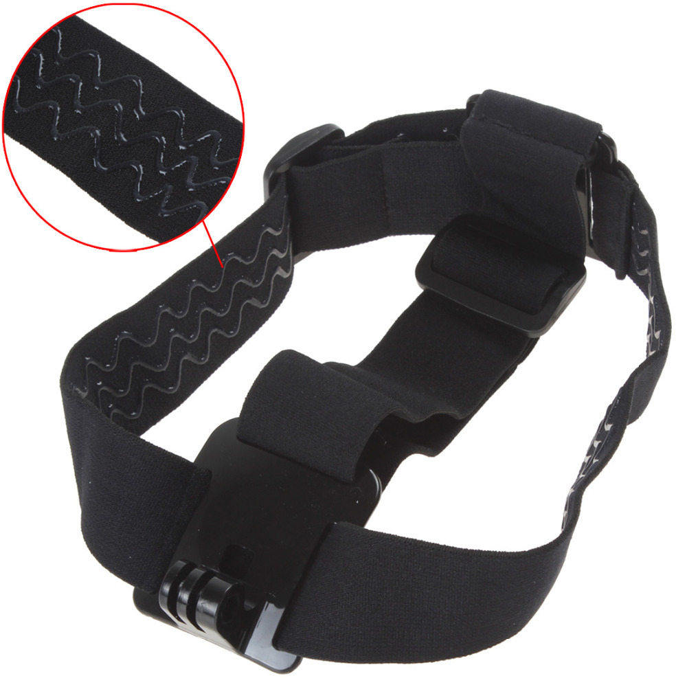adjustable gopro hero head belt helmet strap mount with anti-sliping rubber for gopro hero 2 / 3 / hd camera accessories