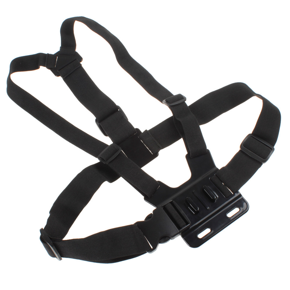 black adjustable harness gopro chest belt shoulder strap mount for gopro hd hero 1 / 2 / 3 camera accessories