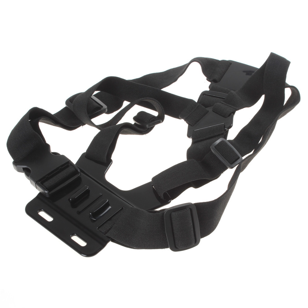 black adjustable harness gopro chest belt shoulder strap mount for gopro hd hero 1 / 2 / 3 camera accessories