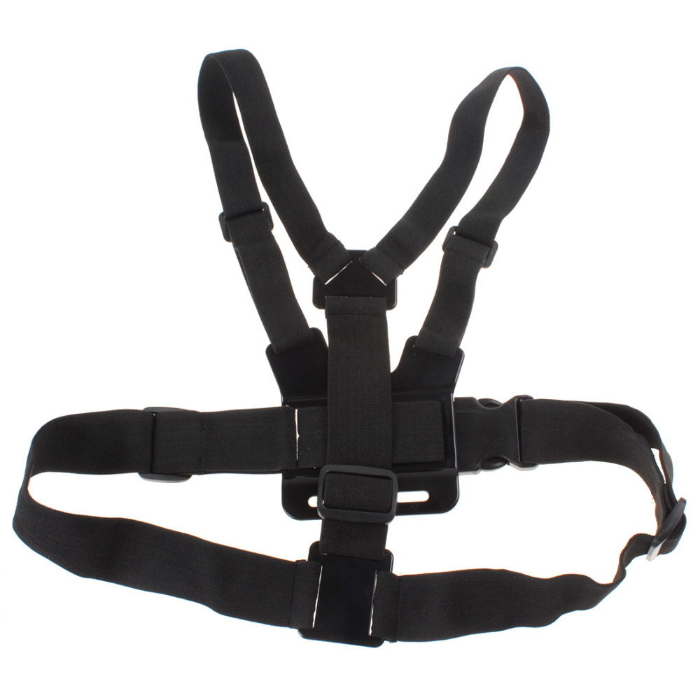 black adjustable harness gopro chest belt shoulder strap mount for gopro hd hero 1 / 2 / 3 camera accessories