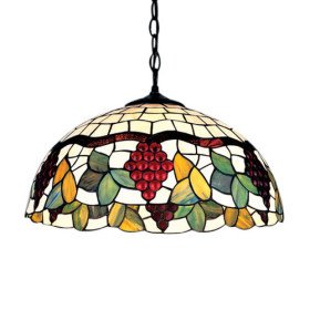 16 inch tiffany-style grape fruit floral edge large pendant 16 inch tiffany-style grape fruit floral edge large pendant