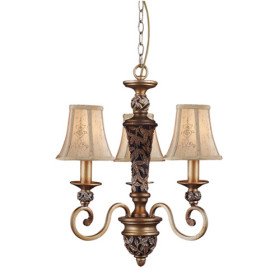 3-lights living room antique iron pendant light