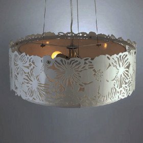 40w pendant light with 3 lights - floral featured cylinder lampshade 40w pendant light with 3 lights - floral featured cylinder lampshade