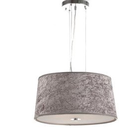 40w pendant light with 3 lights - pleuche cylinder lampshade