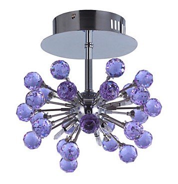 6-light floral shape k9 crystal ceiling light-purple 6-light floral shape k9 crystal ceiling light-purple