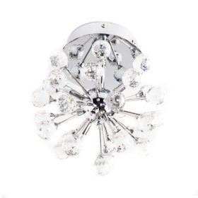 6-light floral shape k9 crystal ceiling light-white