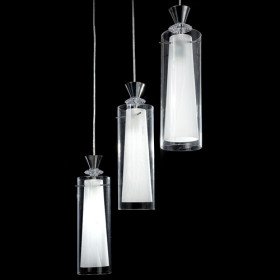60w pendant light with 3 lights in glass bottle shade (e27 bulb base)