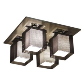 contemporary black iron + glass ceiling light with 4 lights contemporary black iron + glass ceiling light with 4 lights