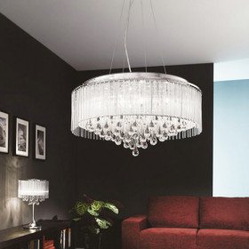 elegant crytal pendant light with 8 lights in cylinder shade elegant crytal pendant light with 8 lights in cylinder shade