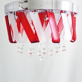 living room contemporary celling light of red and white glass