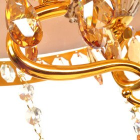 luxuriant golden 4-light pendant light with glaring pleuche lamp