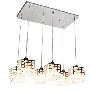 luxuriant pendant light with 6 lights in crystal