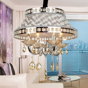 luxury golden crystal drop 4-light pendant light with pleuche lamp luxury golden crystal drop 4-light pendant light with pleuche lamp