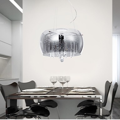 modern crystal pendant light with 3 lights (g9 bulb base)