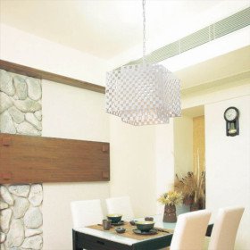 modern pendant light in white cubic shade (e27 bulb base) modern pendant light in white cubic shade (e27 bulb base)