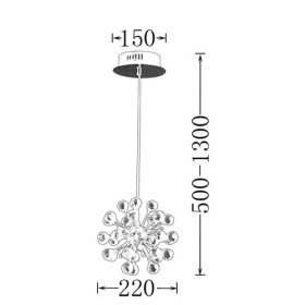new 6-light floral shape k9 crystal pendant-purple