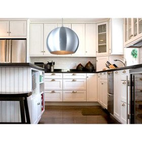 new 60w semicircular pendant light in silver white shade (e27 bulb base)