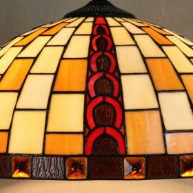 new selling tiffany pendant light with 2 light in geometrical patterned shade
