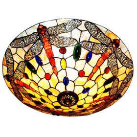 new selling tiffany style flush mount with 3 lights - dragonfly patterned new selling tiffany style flush mount with 3 lights - dragonfly patterned