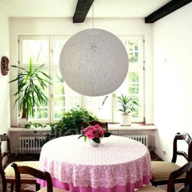 white globe pendant light in cotton thread feature white globe pendant light in cotton thread feature