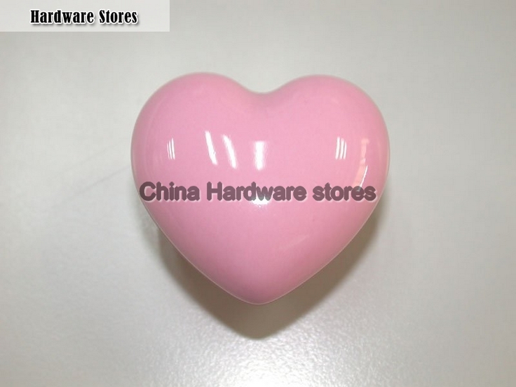 pink love heart ceramic knob porcelain knob furniture konb