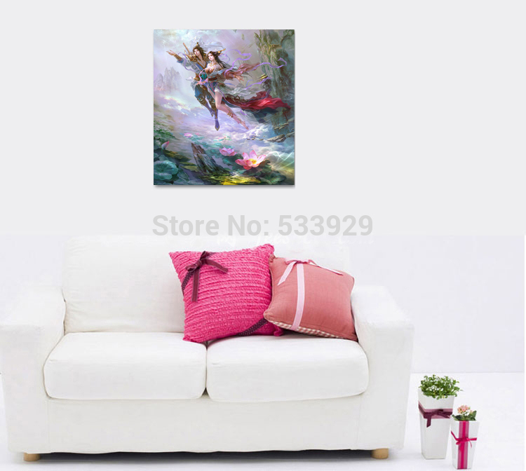 modern tds-hx020 illusion art printed painting on canvas for home living room wall decoration