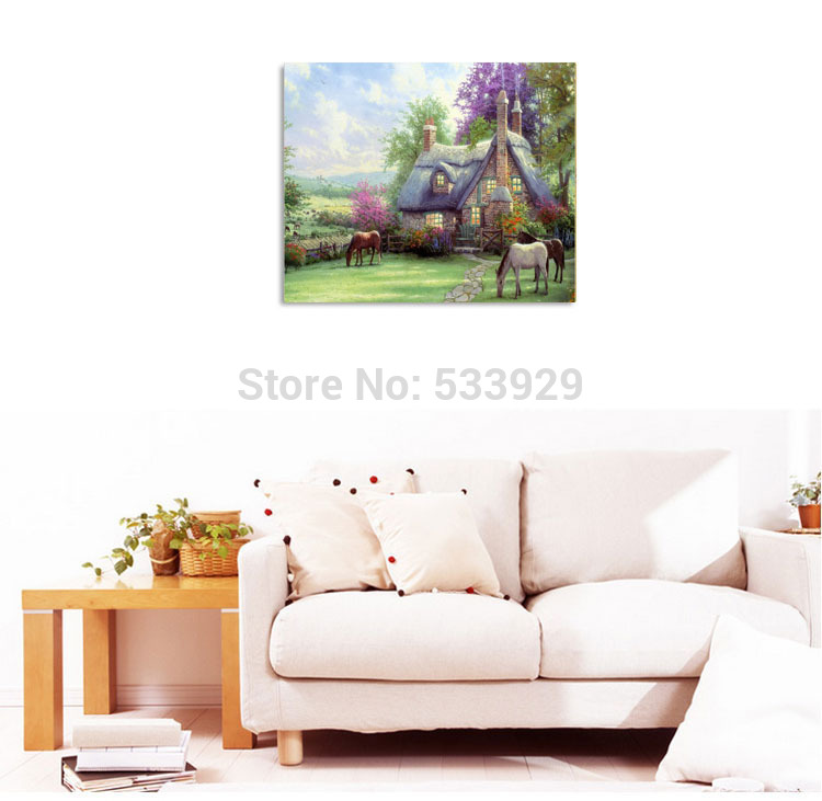 modern tds-hx023 thomas kinkade art printed painting on canvas for home living room wall decoration modern tds-hx023 thomas kinkade art printed painting on canvas for home living room wall decoration