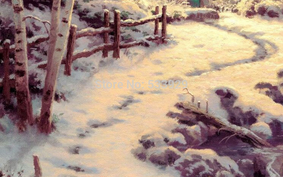 modern tds-hx026 thomas kinkade art printed painting on canvas for home living room wall decoration