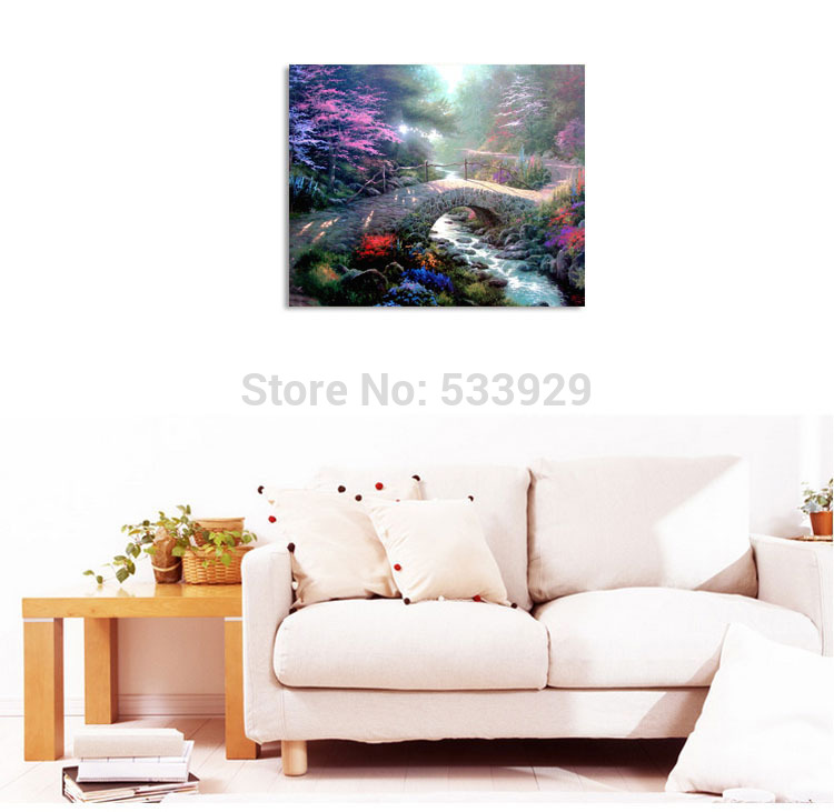 modern tds-hx046 thomas kinkade printed painting on canvas for home living room wall decoration modern tds-hx046 thomas kinkade printed painting on canvas for home living room wall decoration