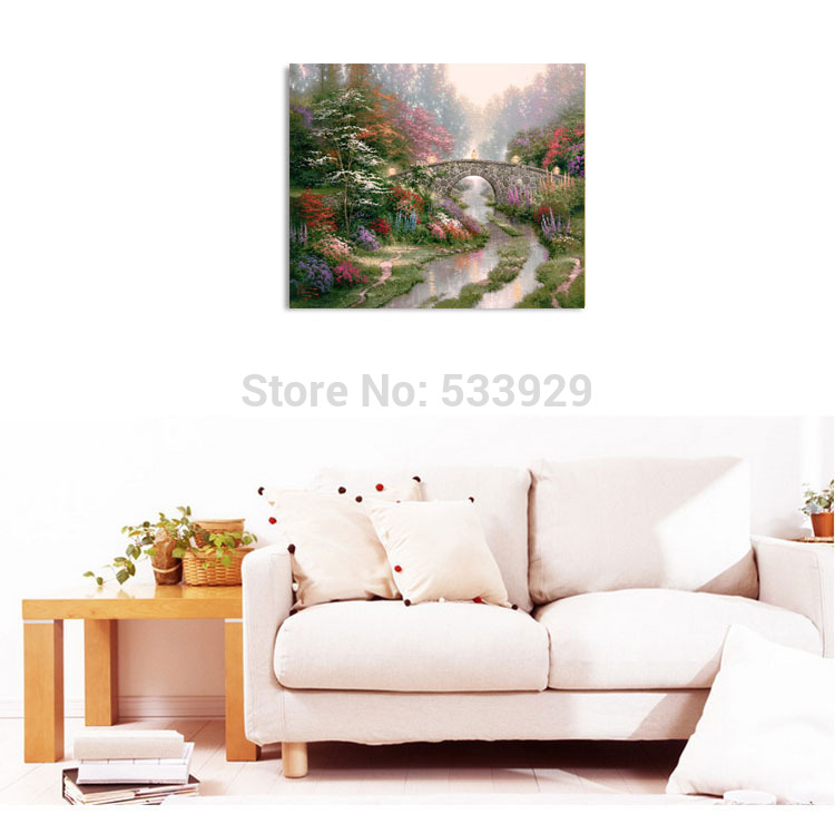 modern tds-hx047 thomas kinkade printed painting on canvas for home living room wall decoration modern tds-hx047 thomas kinkade printed painting on canvas for home living room wall decoration