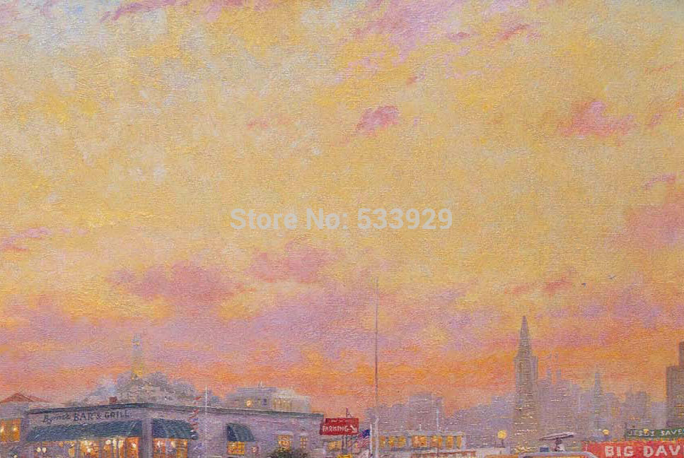 modern tds-hx050 thomas kinkade printed painting on canvas for home living room wall decoration
