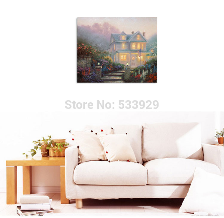 modern tds-hx053 thomas kinkade printed painting on canvas for home living room wall decoration modern tds-hx053 thomas kinkade printed painting on canvas for home living room wall decoration