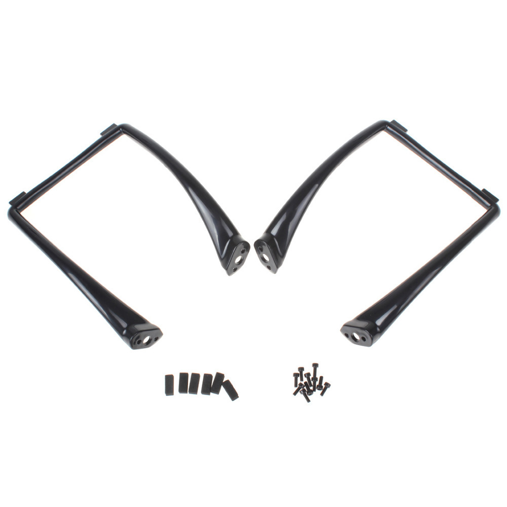 2pcs black heightened & widened landing gear tripod feet mount for dji phantom rc quadcopter + 8x screws