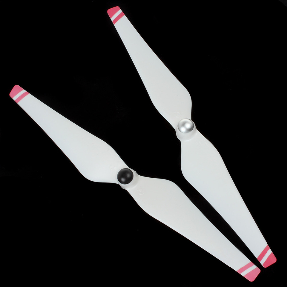 2pcs self-tightening carbon fiber cw / ccw prop propeller guard for dji phantom version 2 white & pink