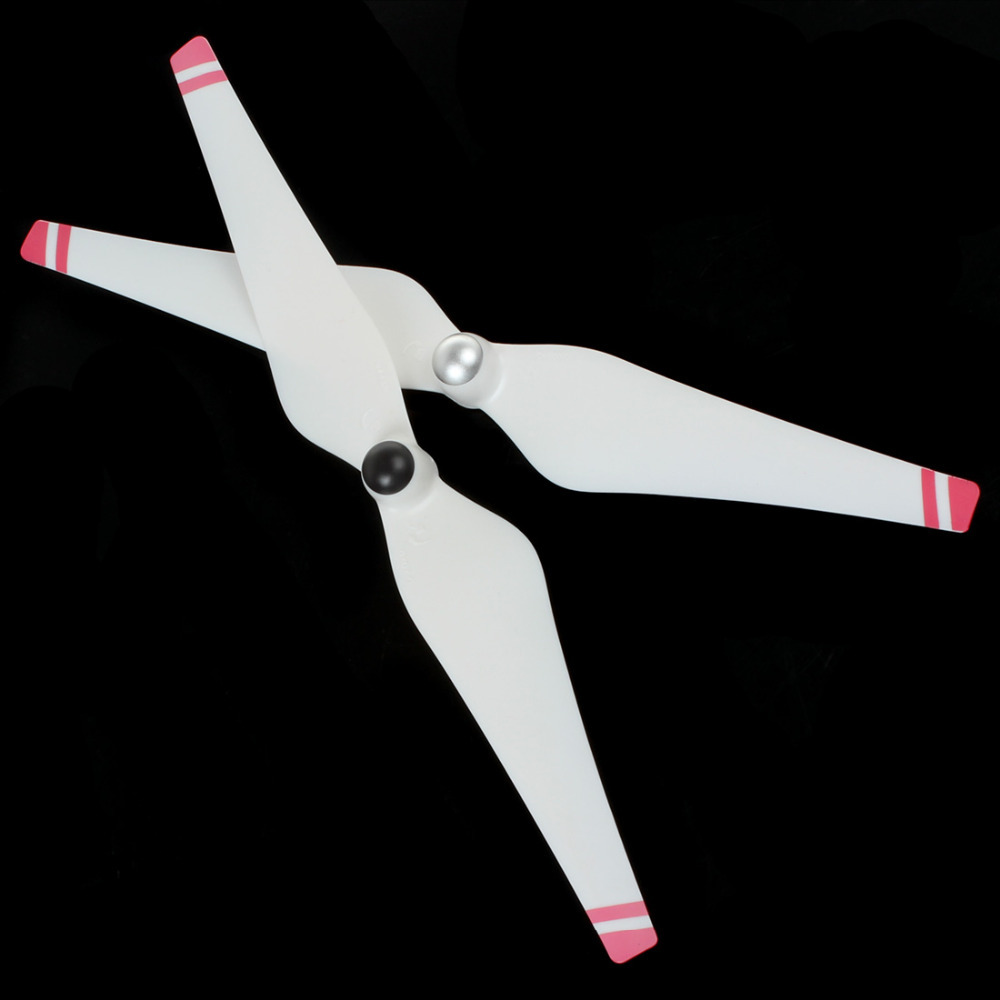 2pcs self-tightening carbon fiber cw / ccw prop propeller guard for dji phantom version 2 white & pink
