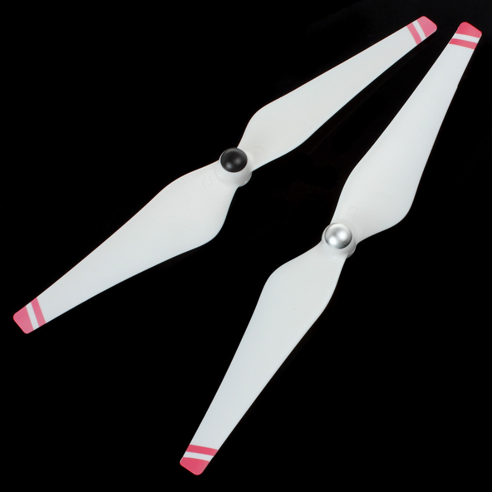 2pcs self-tightening carbon fiber cw / ccw prop propeller guard for dji phantom version 2 white & pink