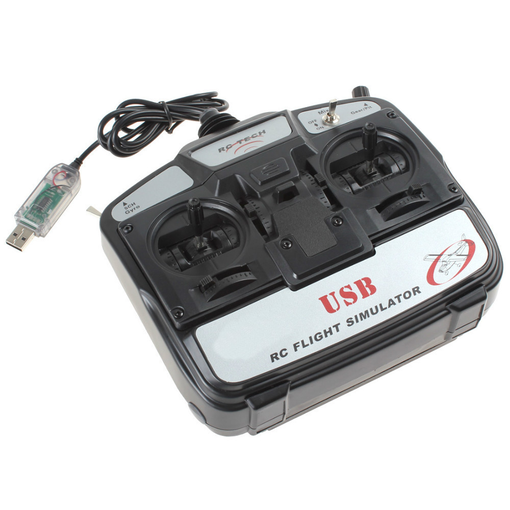 rc tech 6ch usb flight simulator usb rc simulator controller for helicopters / airplanes / glider
