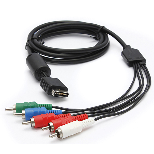 1080p component 5rca av audio video hd tv cable cord for sony for playstation for ps3 for ps2 controller console 2m