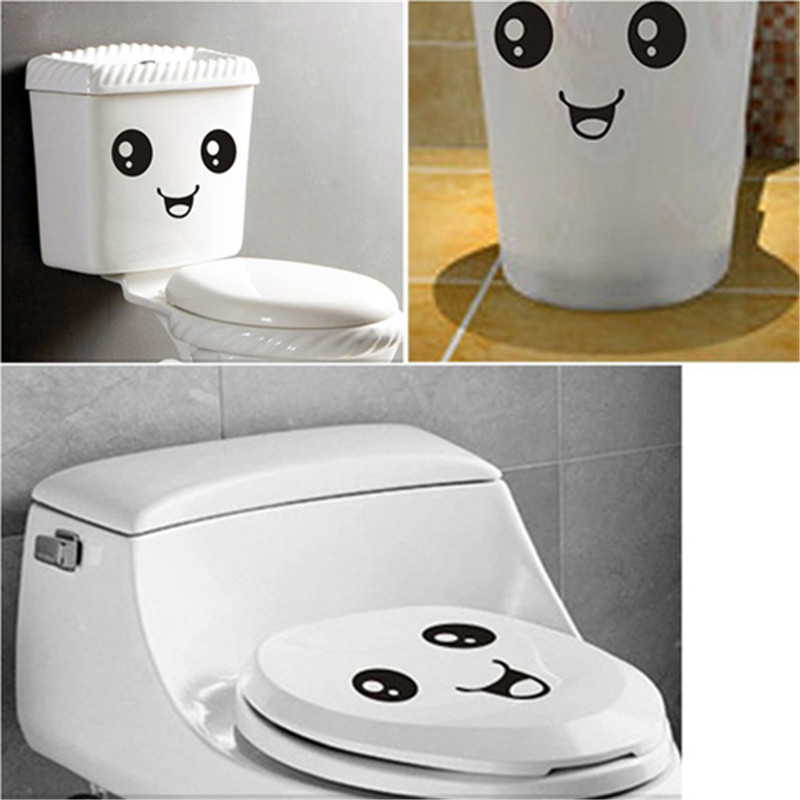 2015 best promotion new funny stylish smiling face bathroom diy decal vinyl toilet sticker art wall paper decor cute stickers