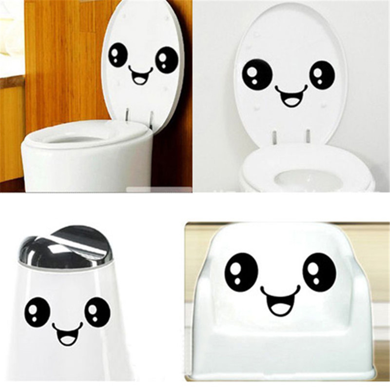 2015 best promotion new funny stylish smiling face bathroom diy decal vinyl toilet sticker art wall paper decor cute stickers