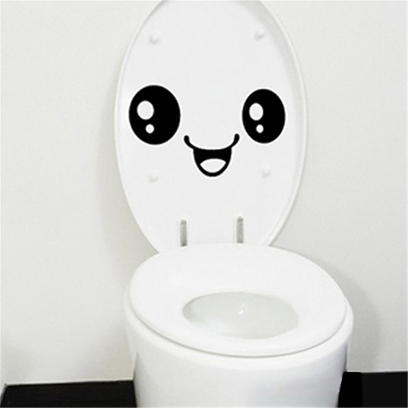 2015 best promotion new funny stylish smiling face bathroom diy decal vinyl toilet sticker art wall paper decor cute stickers