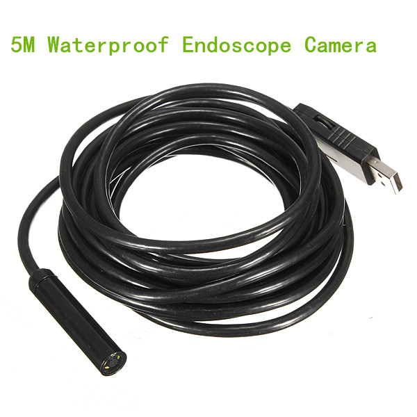 2015 best promotion new stylish ajustable 5m usb waterproof endoscope borescope 10mm snake inspection video camera 4leds