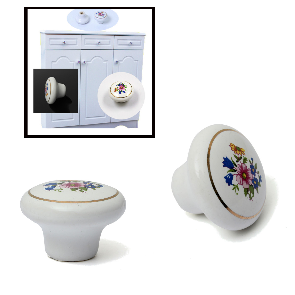 2015 brand new 37.8mm blue flower ceramic cabinet drawer knob cupboard wardrobe door handle new 2015 brand new 37.8mm blue flower ceramic cabinet drawer knob cupboard wardrobe door handle new
