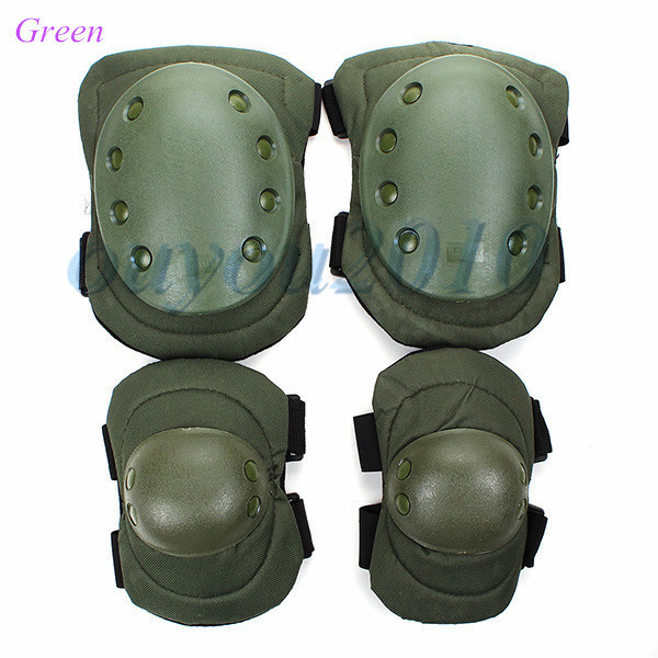 best promotion 6 color airsoft tactical adjustable knee & elbow protective pads set protector gear sports hunting shooting pads