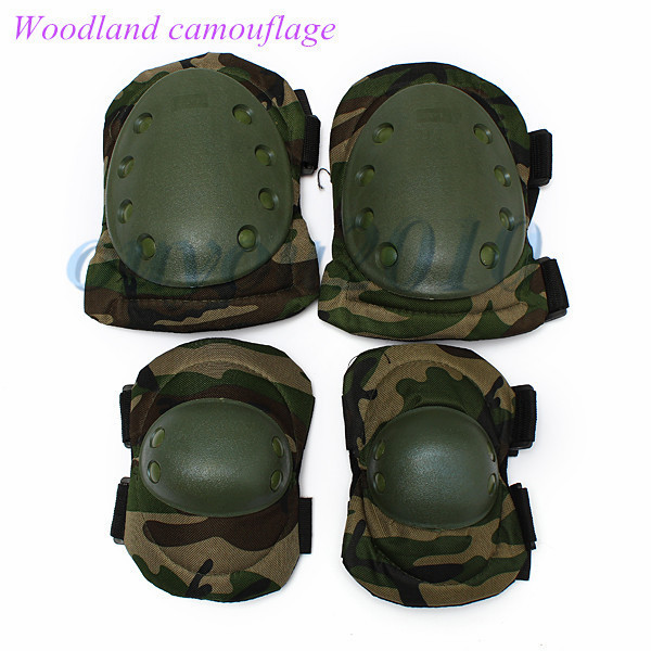 best promotion 6 color airsoft tactical adjustable knee & elbow protective pads set protector gear sports hunting shooting pads