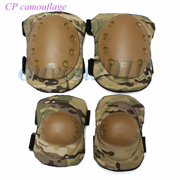 best promotion 6 color airsoft tactical adjustable knee & elbow protective pads set protector gear sports hunting shooting pads