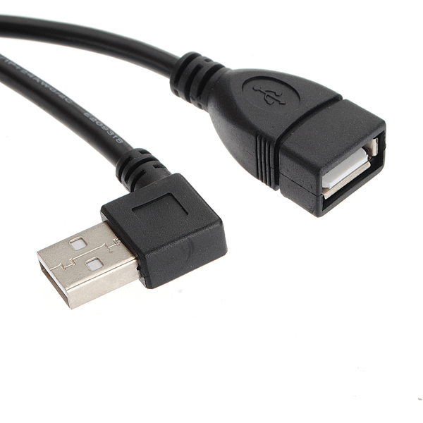 new 25cm usb a female to male f/m left angle adapter convertor extension cable cord