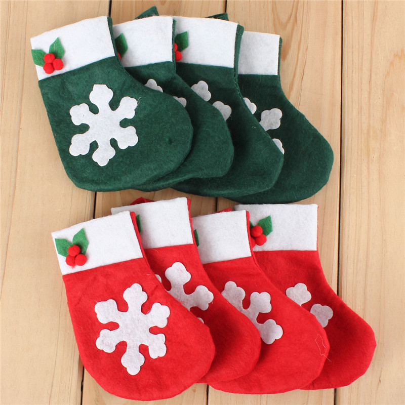 !! new stylish 4pcs christmas snowflake stockings silverware cutlery dinner party table decor christmas gifts bag !! new stylish 4pcs christmas snowflake stockings silverware cutlery dinner party table decor christmas gifts bag
