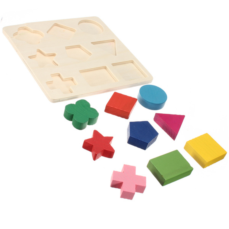 new stylish 9pcs/set shapes bricks wooden plate blocks building baby kids play educational toys new